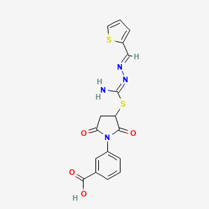 molecular formula C17H14N4O4S2 B5057280 3-[3-({imino[2-(2-thienylmethylene)hydrazino]methyl}thio)-2,5-dioxo-1-pyrrolidinyl]benzoic acid 