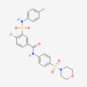molecular formula C24H24ClN3O6S2 B5057306 4-chloro-3-{[(4-methylphenyl)amino]sulfonyl}-N-[4-(4-morpholinylsulfonyl)phenyl]benzamide 