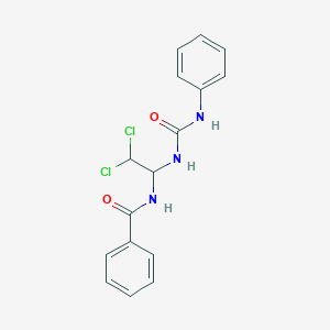 molecular formula C16H15Cl2N3O2 B5057333 N-{1-[(anilinocarbonyl)amino]-2,2-dichloroethyl}benzamide 