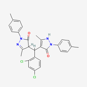 molecular formula C29H26Cl2N4O2 B5057368 4-{(2,4-dichlorophenyl)[5-hydroxy-3-methyl-1-(4-methylphenyl)-1H-pyrazol-4-yl]methyl}-5-methyl-2-(4-methylphenyl)-2,4-dihydro-3H-pyrazol-3-one 