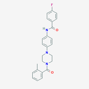 4-fluoro-N-{4-[4-(2-methylbenzoyl)-1-piperazinyl]phenyl}benzamide