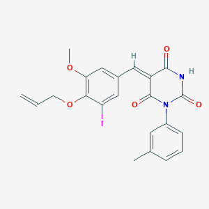 molecular formula C22H19IN2O5 B5057406 5-[4-(allyloxy)-3-iodo-5-methoxybenzylidene]-1-(3-methylphenyl)-2,4,6(1H,3H,5H)-pyrimidinetrione 