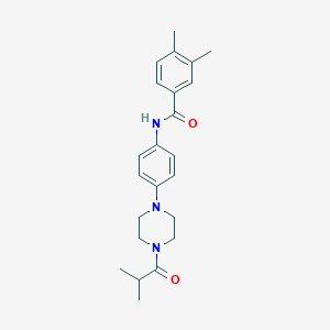 molecular formula C23H29N3O2 B505744 N-[4-(4-isobutyryl-1-piperazinyl)phenyl]-3,4-dimethylbenzamide 