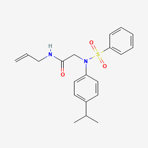 molecular formula C20H24N2O3S B5057441 N~1~-allyl-N~2~-(4-isopropylphenyl)-N~2~-(phenylsulfonyl)glycinamide 