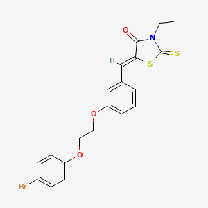 molecular formula C20H18BrNO3S2 B5057447 5-{3-[2-(4-bromophenoxy)ethoxy]benzylidene}-3-ethyl-2-thioxo-1,3-thiazolidin-4-one 
