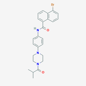 molecular formula C25H26BrN3O2 B505745 5-bromo-N-[4-[4-(2-methylpropanoyl)piperazin-1-yl]phenyl]naphthalene-1-carboxamide CAS No. 673453-94-6
