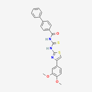molecular formula C25H21N3O3S2 B5057461 N-({[4-(3,4-dimethoxyphenyl)-1,3-thiazol-2-yl]amino}carbonothioyl)-4-biphenylcarboxamide 
