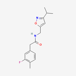 molecular formula C16H19FN2O2 B5057468 2-(3-fluoro-4-methylphenyl)-N-[(3-isopropyl-5-isoxazolyl)methyl]acetamide 