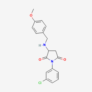 molecular formula C18H17ClN2O3 B5057475 1-(3-chlorophenyl)-3-[(4-methoxybenzyl)amino]-2,5-pyrrolidinedione 