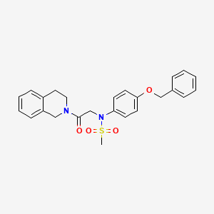 molecular formula C25H26N2O4S B5057480 N-[4-(benzyloxy)phenyl]-N-[2-(3,4-dihydro-2(1H)-isoquinolinyl)-2-oxoethyl]methanesulfonamide 