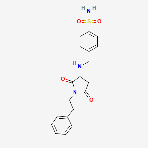 molecular formula C19H21N3O4S B5057482 4-({[2,5-dioxo-1-(2-phenylethyl)-3-pyrrolidinyl]amino}methyl)benzenesulfonamide 