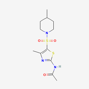 molecular formula C12H19N3O3S2 B5057489 N-{4-methyl-5-[(4-methyl-1-piperidinyl)sulfonyl]-1,3-thiazol-2-yl}acetamide 