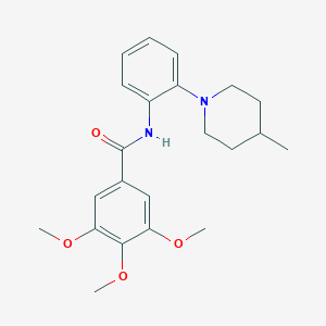 molecular formula C22H28N2O4 B505749 3,4,5-trimethoxy-N-[2-(4-methylpiperidin-1-yl)phenyl]benzamide 