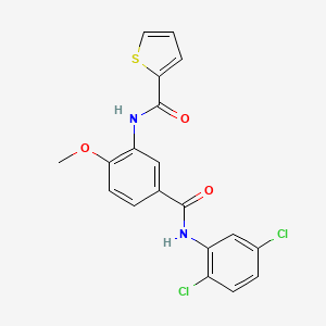 molecular formula C19H14Cl2N2O3S B5057503 N-(5-{[(2,5-dichlorophenyl)amino]carbonyl}-2-methoxyphenyl)-2-thiophenecarboxamide 