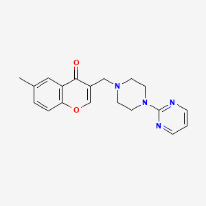molecular formula C19H20N4O2 B5057506 6-methyl-3-{[4-(2-pyrimidinyl)-1-piperazinyl]methyl}-4H-chromen-4-one 