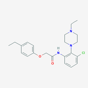 molecular formula C22H28ClN3O2 B505752 N-[3-chloro-2-(4-ethylpiperazin-1-yl)phenyl]-2-(4-ethylphenoxy)acetamide 