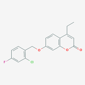 molecular formula C18H14ClFO3 B5057528 7-[(2-chloro-4-fluorobenzyl)oxy]-4-ethyl-2H-chromen-2-one 