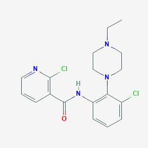 molecular formula C18H20Cl2N4O B505753 2-chloro-N-[3-chloro-2-(4-ethylpiperazin-1-yl)phenyl]pyridine-3-carboxamide 