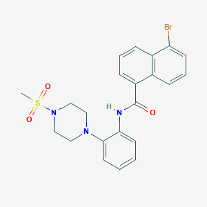 molecular formula C22H22BrN3O3S B505755 5-bromo-N-{2-[4-(methylsulfonyl)-1-piperazinyl]phenyl}-1-naphthamide 