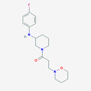 molecular formula C18H26FN3O2 B5057567 N-(4-fluorophenyl)-1-[3-(1,2-oxazinan-2-yl)propanoyl]-3-piperidinamine 