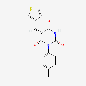 molecular formula C16H12N2O3S B5057574 1-(4-methylphenyl)-5-(3-thienylmethylene)-2,4,6(1H,3H,5H)-pyrimidinetrione 