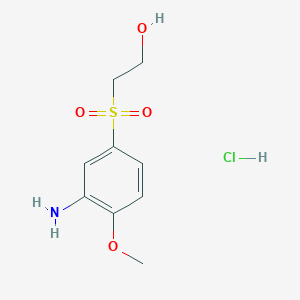molecular formula C9H14ClNO4S B5057576 2-[(3-amino-4-methoxyphenyl)sulfonyl]ethanol hydrochloride CAS No. 19297-33-7