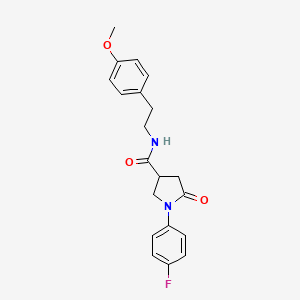molecular formula C20H21FN2O3 B5057607 1-(4-fluorophenyl)-N-[2-(4-methoxyphenyl)ethyl]-5-oxo-3-pyrrolidinecarboxamide 