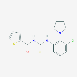 molecular formula C16H16ClN3OS2 B505761 N-[3-chloro-2-(1-pyrrolidinyl)phenyl]-N'-(2-thienylcarbonyl)thiourea 