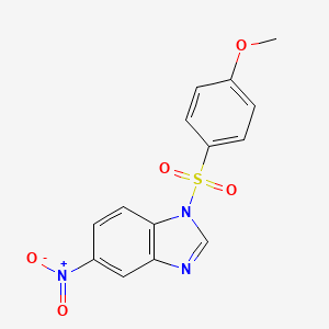 molecular formula C14H11N3O5S B5057611 1-[(4-methoxyphenyl)sulfonyl]-5-nitro-1H-benzimidazole 