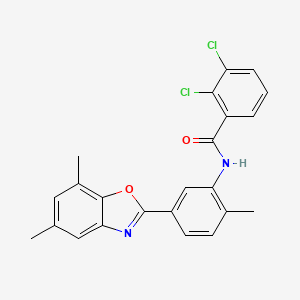 molecular formula C23H18Cl2N2O2 B5057619 2,3-dichloro-N-[5-(5,7-dimethyl-1,3-benzoxazol-2-yl)-2-methylphenyl]benzamide 