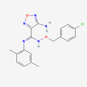 molecular formula C18H18ClN5O2 B5057628 4-amino-N'-[(4-chlorobenzyl)oxy]-N-(2,5-dimethylphenyl)-1,2,5-oxadiazole-3-carboximidamide 