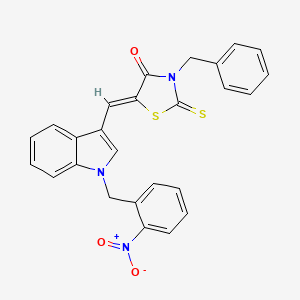 3-benzyl-5-{[1-(2-nitrobenzyl)-1H-indol-3-yl]methylene}-2-thioxo-1,3-thiazolidin-4-one