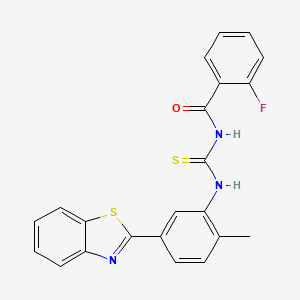 molecular formula C22H16FN3OS2 B5057643 N-({[5-(1,3-benzothiazol-2-yl)-2-methylphenyl]amino}carbonothioyl)-2-fluorobenzamide 