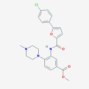 molecular formula C24H24ClN3O4 B505765 Methyl 3-{[5-(4-chlorophenyl)-2-furoyl]amino}-4-(4-methyl-1-piperazinyl)benzoate 