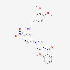 molecular formula C28H32N4O6 B5057651 N-[2-(3,4-dimethoxyphenyl)ethyl]-5-[4-(2-methoxybenzoyl)-1-piperazinyl]-2-nitroaniline 