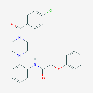 molecular formula C25H24ClN3O3 B505767 N-{2-[4-(4-chlorobenzoyl)-1-piperazinyl]phenyl}-2-phenoxyacetamide 