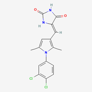 molecular formula C16H13Cl2N3O2 B5057680 5-{[1-(3,4-dichlorophenyl)-2,5-dimethyl-1H-pyrrol-3-yl]methylene}-2,4-imidazolidinedione 