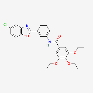 molecular formula C26H25ClN2O5 B5057691 N-[3-(5-chloro-1,3-benzoxazol-2-yl)phenyl]-3,4,5-triethoxybenzamide 