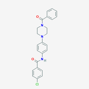 molecular formula C24H22ClN3O2 B505770 N-[4-(4-benzoyl-1-piperazinyl)phenyl]-4-chlorobenzamide 