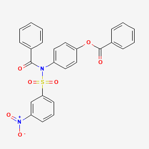 molecular formula C26H18N2O7S B5057716 4-{benzoyl[(3-nitrophenyl)sulfonyl]amino}phenyl benzoate 