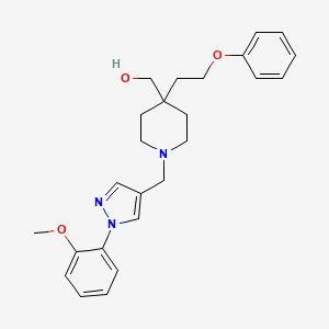 molecular formula C25H31N3O3 B5057728 [1-{[1-(2-methoxyphenyl)-1H-pyrazol-4-yl]methyl}-4-(2-phenoxyethyl)-4-piperidinyl]methanol 