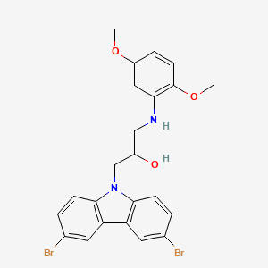 molecular formula C23H22Br2N2O3 B5057736 1-(3,6-dibromo-9H-carbazol-9-yl)-3-[(2,5-dimethoxyphenyl)amino]-2-propanol 