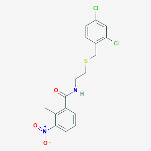 molecular formula C17H16Cl2N2O3S B5057739 N-{2-[(2,4-dichlorobenzyl)thio]ethyl}-2-methyl-3-nitrobenzamide 