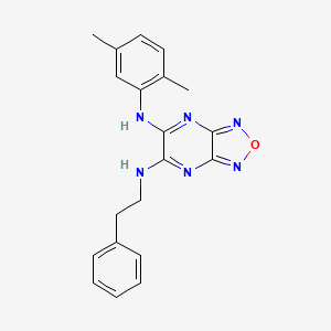 molecular formula C20H20N6O B5057751 N-(2,5-dimethylphenyl)-N'-(2-phenylethyl)[1,2,5]oxadiazolo[3,4-b]pyrazine-5,6-diamine 