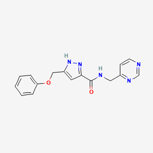 molecular formula C16H15N5O2 B5057760 5-(phenoxymethyl)-N-(4-pyrimidinylmethyl)-1H-pyrazole-3-carboxamide 