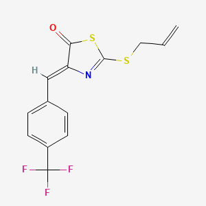 molecular formula C14H10F3NOS2 B5057786 2-(allylthio)-4-[4-(trifluoromethyl)benzylidene]-1,3-thiazol-5(4H)-one 