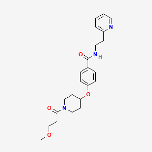 4-{[1-(3-methoxypropanoyl)-4-piperidinyl]oxy}-N-[2-(2-pyridinyl)ethyl]benzamide