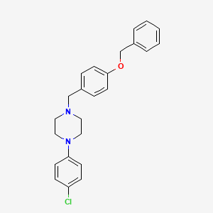 molecular formula C24H25ClN2O B5057805 1-[4-(benzyloxy)benzyl]-4-(4-chlorophenyl)piperazine 