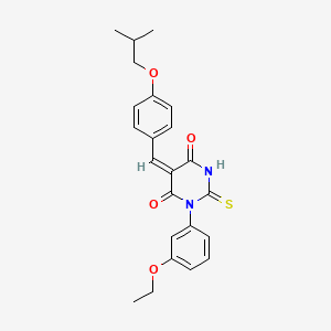 molecular formula C23H24N2O4S B5057813 1-(3-ethoxyphenyl)-5-(4-isobutoxybenzylidene)-2-thioxodihydro-4,6(1H,5H)-pyrimidinedione 
