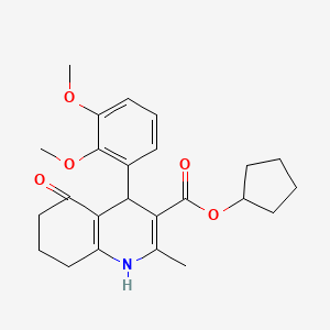 molecular formula C24H29NO5 B5057821 cyclopentyl 4-(2,3-dimethoxyphenyl)-2-methyl-5-oxo-1,4,5,6,7,8-hexahydro-3-quinolinecarboxylate 